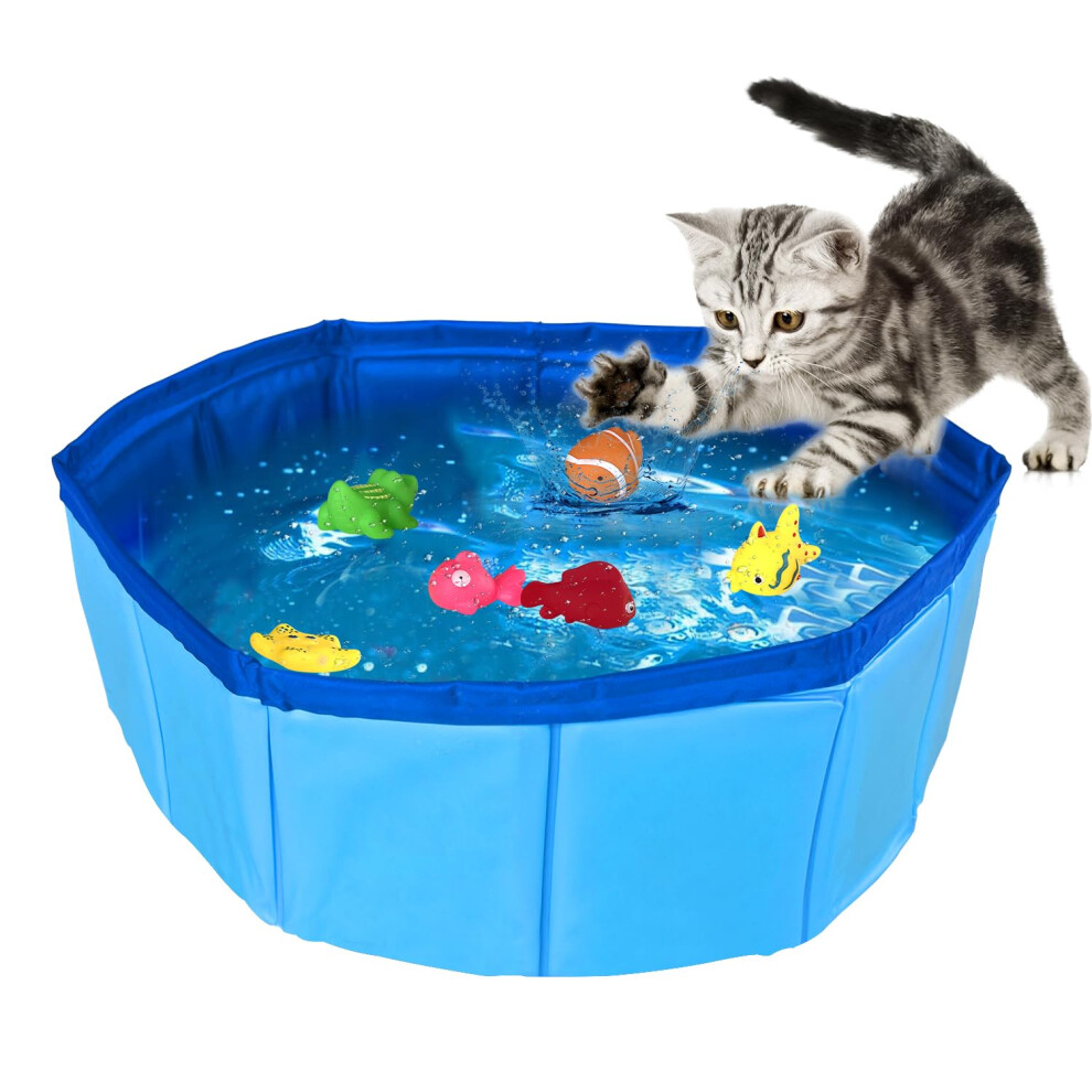 Keagan Cat Pool Toys With Fish Water Swimming Fish Toys For Water Play Portable Cat Splash Play Pool Interactive Cats Toys For Endless Self