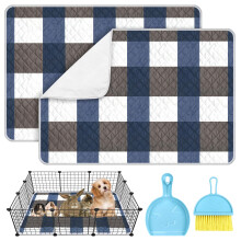 2 Pack Large Guinea Pig Cage Liner with Cleaning Tool Set, Hamster Pee Pad Bedding Washable &Air Dried Pee Pad, Absorbent Rabbit Cage Liner
