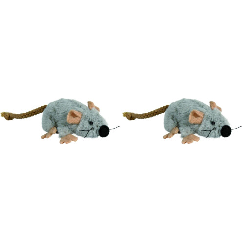 Trixie Trixie Spielmaus, Plüsch, 7 cm,Grey (Pack of 2)