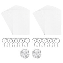 260 Pcs Heat Shrink Plastic Sheet Kit Shrinky Art Film Paper with Keychains Accessory for DIY Handmade