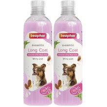 Beaphar - Long Coat Dog Shampoo 250ml - Enriched with Almond Oil & Aloe Vera – Detangling, Anti-Tangle Dog Shampoo – Mild & pH Neutral - For Long