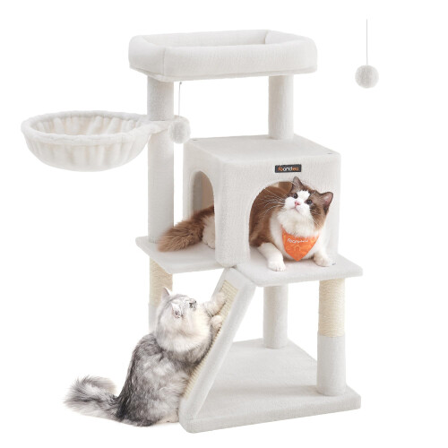 FEANDREA Feandrea Cat Tree Tower, Widened Perch for Large Cats, Cream White PCT051T01V1