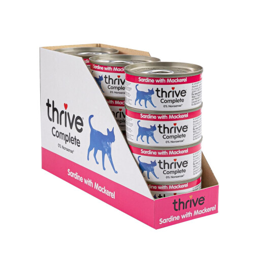 thrive Cat 100% COMPLETE - SARDINE AND MACKEREL (pack of 12)