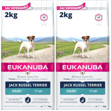 Eukanuba Jack Russell & Border Terrier Breeds - With Fresh Chicken - Complete Dry Dog Food - For Adult Dogs 2KG (Pack of 2)