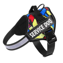 Belababy Service Dog Harness Small Medium Large, Adjustable Emotional Support Dog in Training Harness with Sturdy Handle, Reflective Therapy Puppy Ve