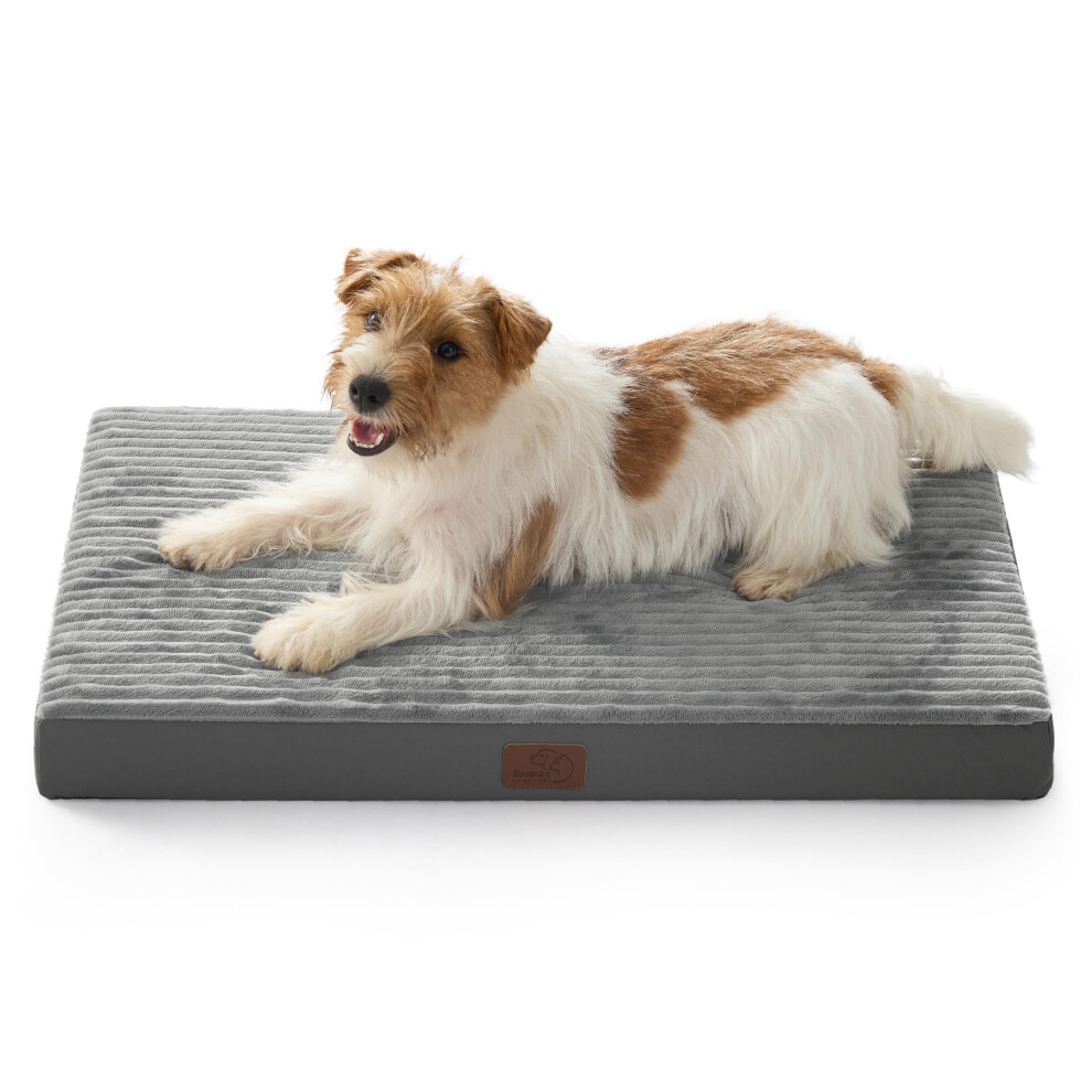Bedsure Orthopedic Dog Bed Medium - 74X46x7cm Washable Dog Crate Bed With Non-Slip Bottom And Removable Washable Cover, Egg Crate Foam Pet M