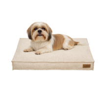 BingoPaw Dog Bed Medium Washable:Dog Crate Mattress with Cooling Faux Linen Removable Cover and Anti-Slip Bottom, Calming Anti Anxiety Pet Beds, Pup