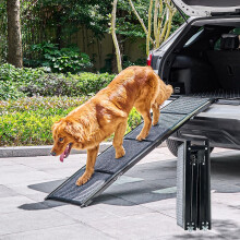 CO-Z Dog Ramp for Car, 170 cm Folding Pet Ramp for Large Dogs up to 90 kg with Non-Slip Rug Surface, Portable Dog Pet Stairs for Car SUV Truck Bed So