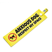 Anxious Dog - Respect My Space – Reactive & Nervous Warning Sign – High Visibility Space Awareness Dog Lead Sleeve – Waterproof Training Aid wit