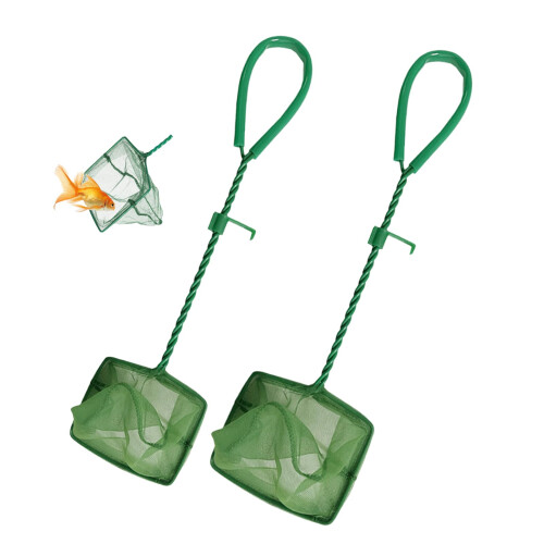 2Pcs Fish Net Aquarium, Small Fine Mesh Fishing Net with 25cm Handle