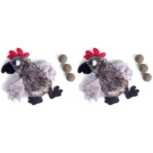 Petface Refillable Catnip Plush Cockerel Cat Toy, Safe Stimulation for Pet Playtime (Pack of 2)
