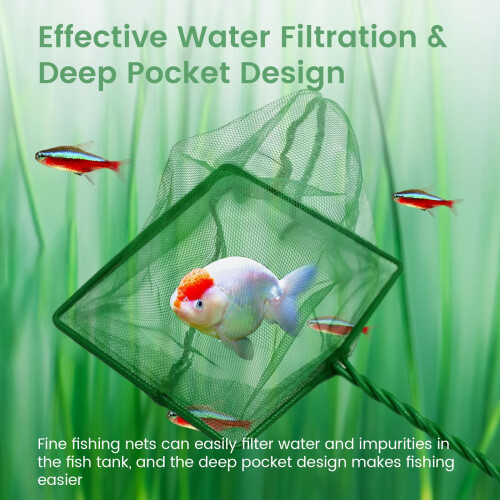 2Pcs Fish Net Aquarium, Small Fine Mesh Fishing Net with 25cm Handle 2
