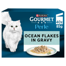 Gourmet Perle Ocean Flakes Cod, Salmon, Plaice, Saithe Wet Cat Food 40x85g