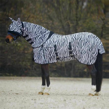 Zebra Printed Horse Fly Rug - Lightweight Bug Protection Full Neck Combo Sheet w