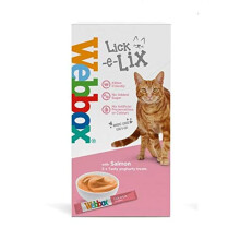 Webbox Lick-e-Lix Unique Tasty Cat Treats Box (All Flavours) 5-7 Treats Per Pack Lick-e-Lix Salmon 5 Pack, 1 Pack