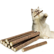 Vunpok 10 Pack Natural Matatabi Silvervine Cat Chew Sticks,Dental Catnip Sticks for Teeth Cleaning & Discharge Hairballs,Small & Medium Bree