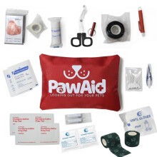 PawAid 34-Piece Pet First Aid Kit Dog- Mini Dog First Aid Kit UK, Travel Size Dog First Aid Kit with Dog Wipes, Bandages, Eye Wash & Travel