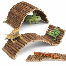 2PCS Reptile Hideout Climbing Bridge Tortoise Accessories