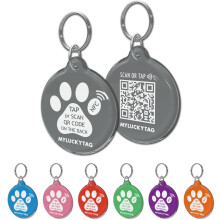 MYLUCKYTAG NFC & QR Code Smart Pet ID Tag Personalized Dog Cat Tag, Online Pet Profile, Pet Location Alert Email, Digital Pet Tag, Quiet Pet Tag