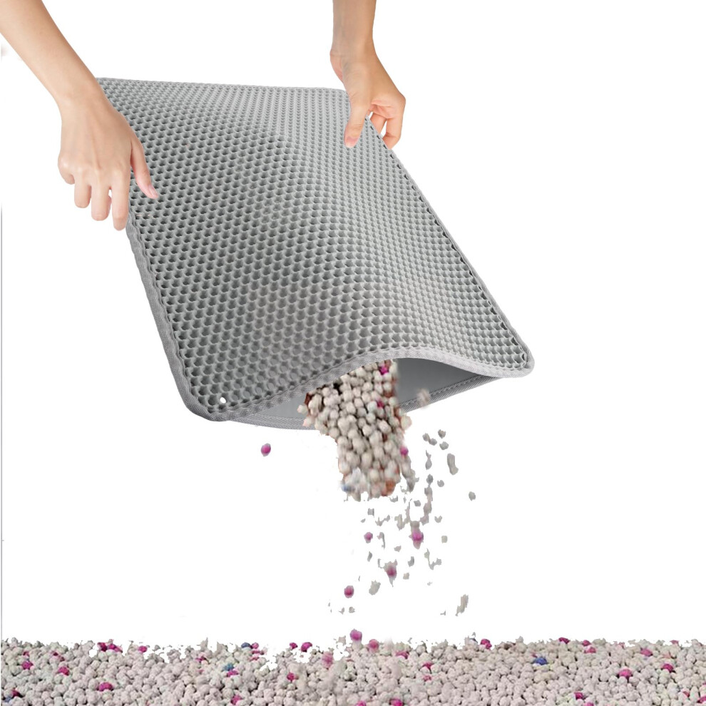 Aselected Cat Litter Mat,Double Layer Waterproof Litter Tray Mat,Honeycomb Large Holes Design Litter Trapping Mat With Less Waste，Cat Litter