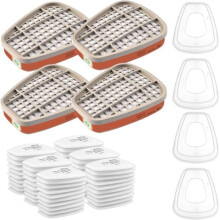 DRE-Respiratory Protection Filters 6001, Reusable Kit 60 Filtration Cottons for Masks 6100/6200/7502/6800 White.