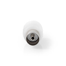 IEC (coaxiaal) | Recht | Man / Vrouw | Vernikkeld | 75 Ohm | Schroef | Diameter kabelinvoer: 7,0 mm | Metaal/PVC | Wit | 2 stuks | Doos
