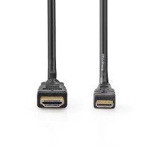 High Speed HDMI-kabel met Ethernet | HDMI-aansluiting | HDMI-miniconnector | 4K@30Hz | 10,2 Gbps | 2,00 m | Rond | PVC | Zwart | Doos