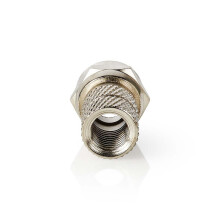 F-connector | Recht | Man | Vernikkeld | 75 Ohm | Draai aan | Diameter kabelinvoer: 5,5 mm | Zinklegering | Zilver | 5 stuks | Doos