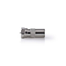 Satelliet- en antenne-adapter | F Man | IEC (coax) mannelijk | Vernikkeld | 75 Ohm | Recht | Metaal | Zilver | 1 st. | Doos