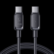 USB-C til USB-C-kabel 100W, 1,2m - Sort