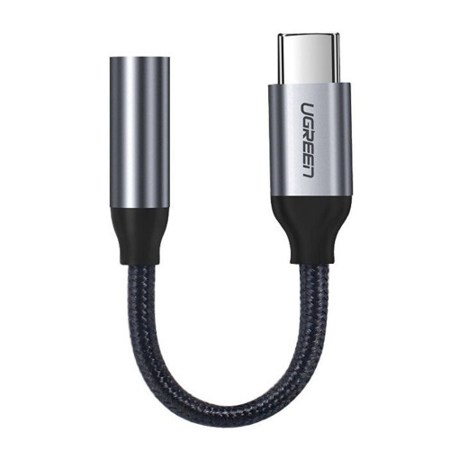 Ugreen USB-C til 3,5 mm AUX-kabel 10 cm - Grå