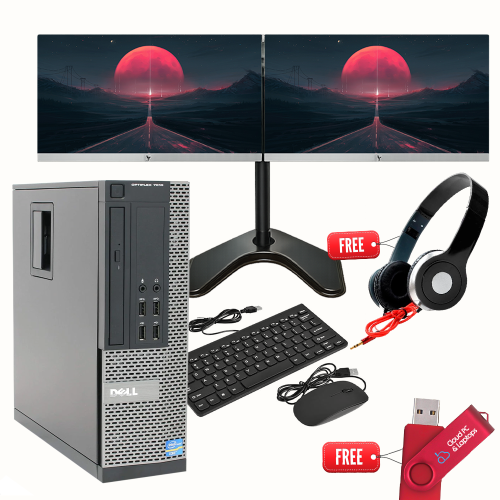 Refurbished Dell DELL  CORE i5 Desktop PC DUAL Monitors Windows 11