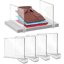 Cabinet Shelf Divider, Transparent Acrylic Partition, No Drilling, for Storage and Organization