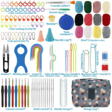 FUYGRCJ 118Pcs Crochet Kit, Beginners Crochet Hook Set with Crochet Yarn, Travel Knitting Crochet Supplies