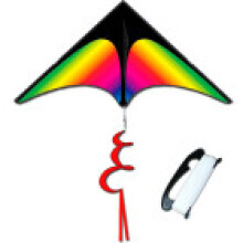 Polyester Triangular Kite With Rainbow Colors Glassfiber Frame For Gifts Kids