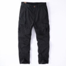 (Black,29)Herren Baumwoll Cargohose mit mehreren Taschen für Freizeit Outdoor Arbeitskleidung und