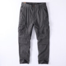 (Dark Gray,32)Herren Baumwoll Cargohose mit mehreren Taschen für Freizeit Outdoor und Arbeitskleidung