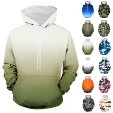Hoodie for Man Gradient Non Positioning Printed Pullover Casual Long Sleeved Sweatshirts