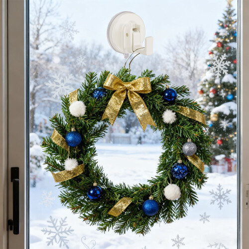 Suction Cup Hooks No-Drill for Towels and Wreaths 1