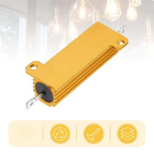 10Pcs 50W 6 Ohm Aluminum Case Resistor with 5% Tolerance Aluminium Housing Chassis Mount Wirewound Power Resistors Gold