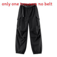 (Black,L)Korean Style Slim Fit Jogging Trousers Made Of Breathable Polyester For Men