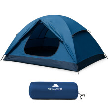 Voyager 2 Man Camping Tent Waterproof, Windproof, Quick Setup, Durable Lightweight Outdoor Shelter, Navy Blue