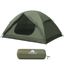 Voyager 2 Man Camping Tent Waterproof, Windproof, Quick Setup, Durable Lightweight Outdoor Shelter, Green