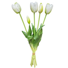 Hvide tulipaner - Gummibuket med tulipaner 39 cm Real Touch farve 6