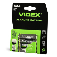 4 stk. kraftfulde alkaliske batterier sæt Videx AAA LR03 1.5V 1200 mAh