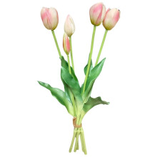 Lyserøde tulipaner - Gummibuket med tulipaner 39 cm Real Touch farve 19