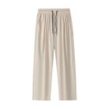 (Apricot,4XL)Mens Youth Fashion Wideleg Pants With High Elasticity And Trousers Summer For