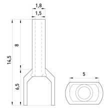 E.NEXT s4037000 DOBBELT isoleret kabelmuffe 2x0,5mm2 8mm hvid (100 stk.)