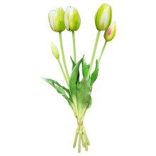 Grønne tulipaner - Gummibuket med tulipaner 39 cm Real Touch farve 15