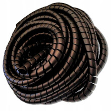 10 meter 08-10mm SORT PVC Kabel - Slange - Spiral - Fjederdæksel